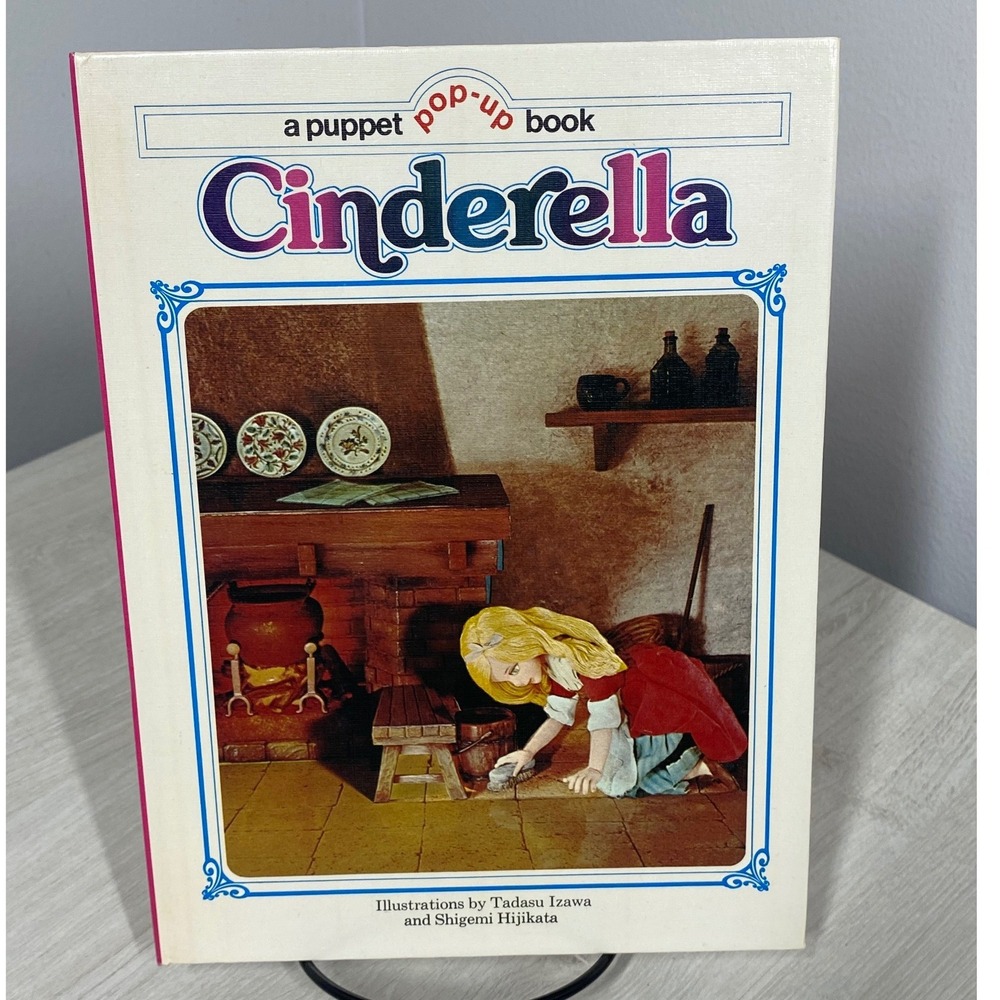 Vintage 1974 Cinderella Puppet Pop-Up Book Tadasu Izawa Shigemi Hijikata RARE